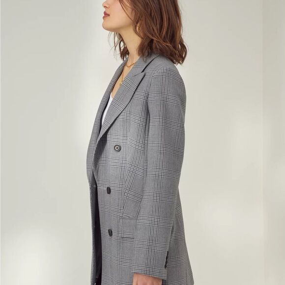 🎀 Wilfred Margaux long plaid blazer peak lapel  4 Aritzia oversized - Picture 7 of 13